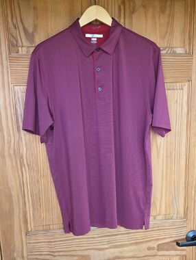 Greg Norman Collection Maroon Short-Sleeve Polo Large